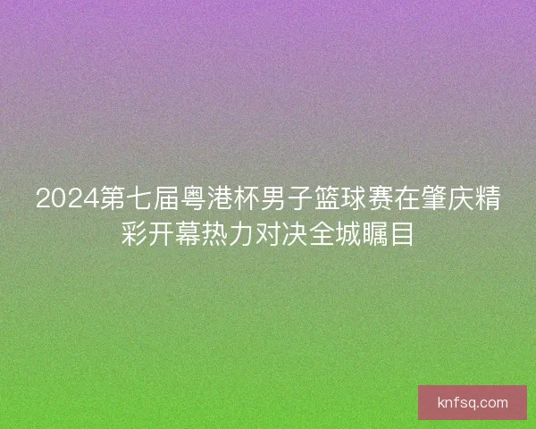 2024第七届粤港杯男子篮球赛在肇庆精彩开幕热力对决全城瞩目