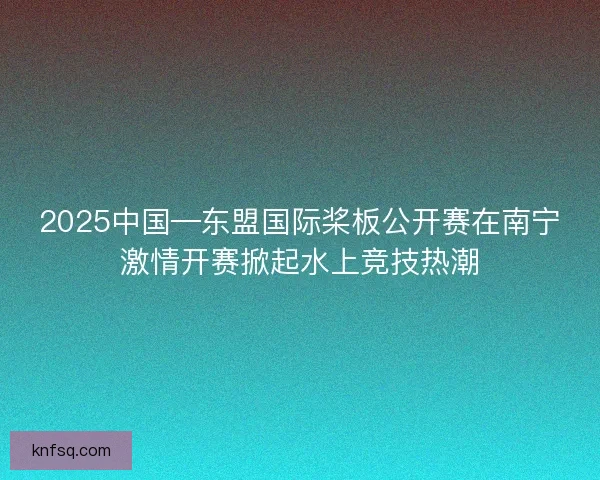 2025中国—东盟国际桨板公开赛在南宁激情开赛掀起水上竞技热潮