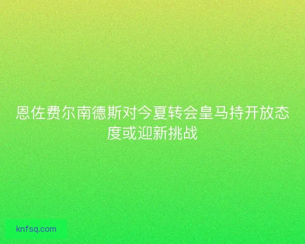 恩佐费尔南德斯对今夏转会皇马持开放态度或迎新挑战