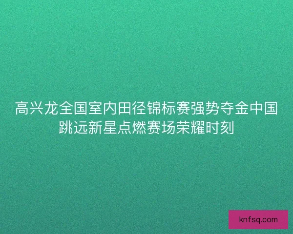 高兴龙全国室内田径锦标赛强势夺金中国跳远新星点燃赛场荣耀时刻