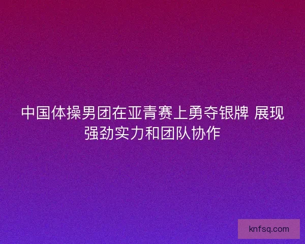 中国体操男团在亚青赛上勇夺银牌 展现强劲实力和团队协作